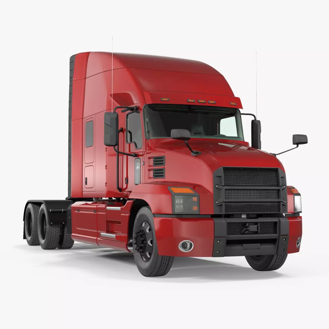 Semi Truck 3D Model – High Poly Rigged Asset with PBR Textures - View 2