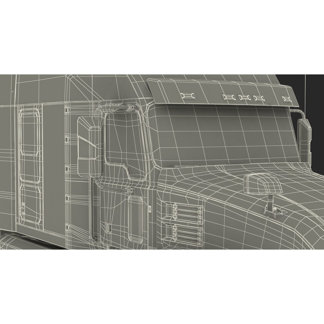 Semi Truck 3D Model – High Poly Rigged Asset with PBR Textures - View 32