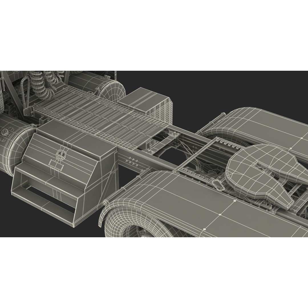 Semi Truck 3D Model – High Poly Rigged Asset with PBR Textures - View 35