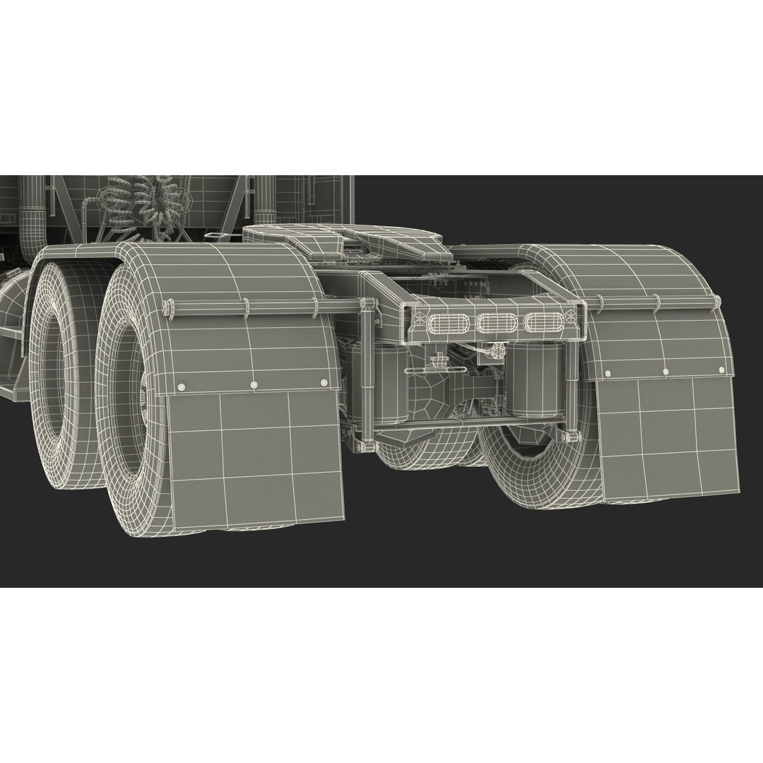 Semi Truck 3D Model – High Poly Rigged Asset with PBR Textures - View 36
