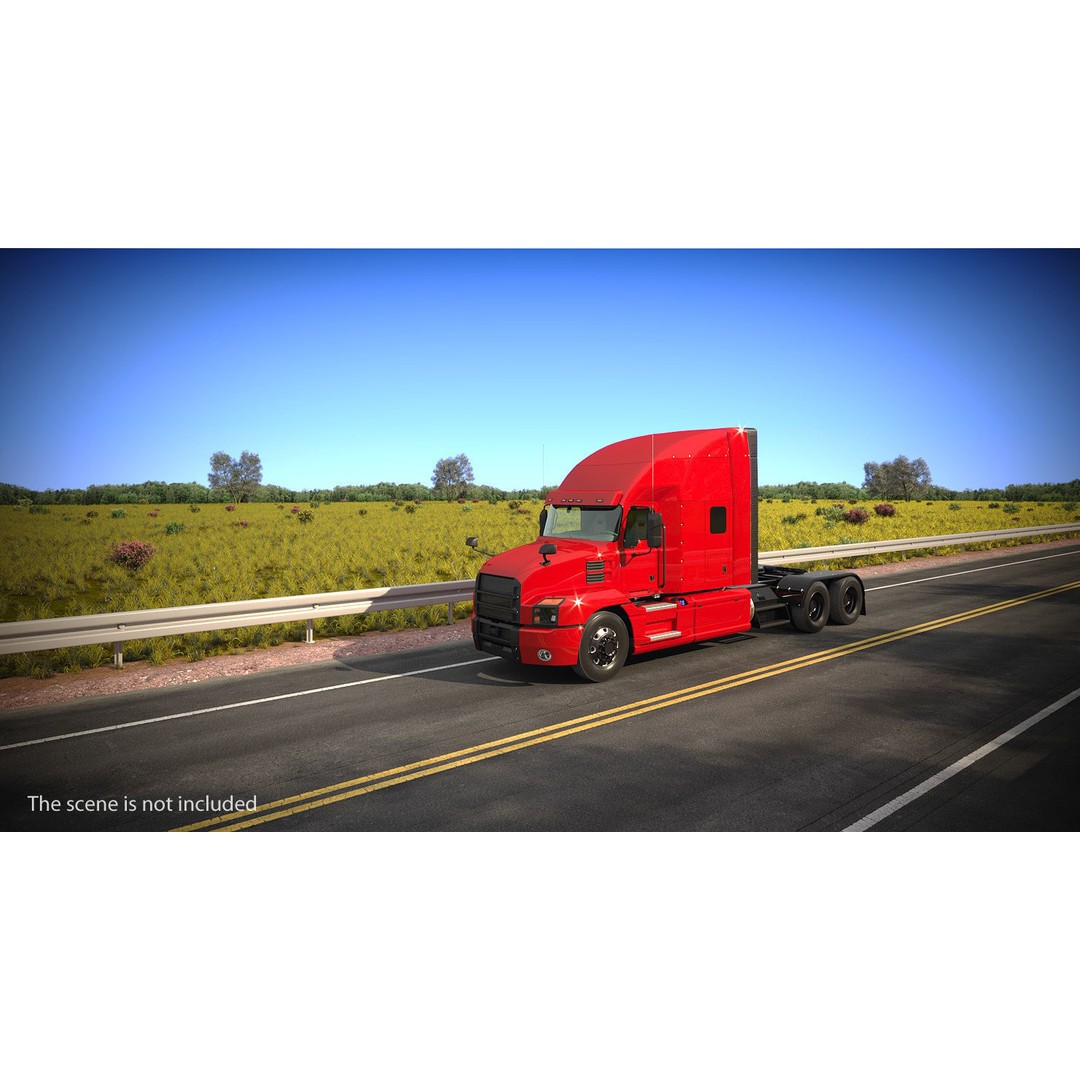 Semi Truck 3D Model – High Poly Rigged Asset with PBR Textures - View 4