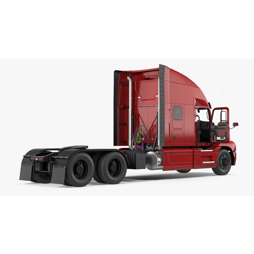 Semi Truck 3D Model – High Poly Rigged Asset with PBR Textures - View 6