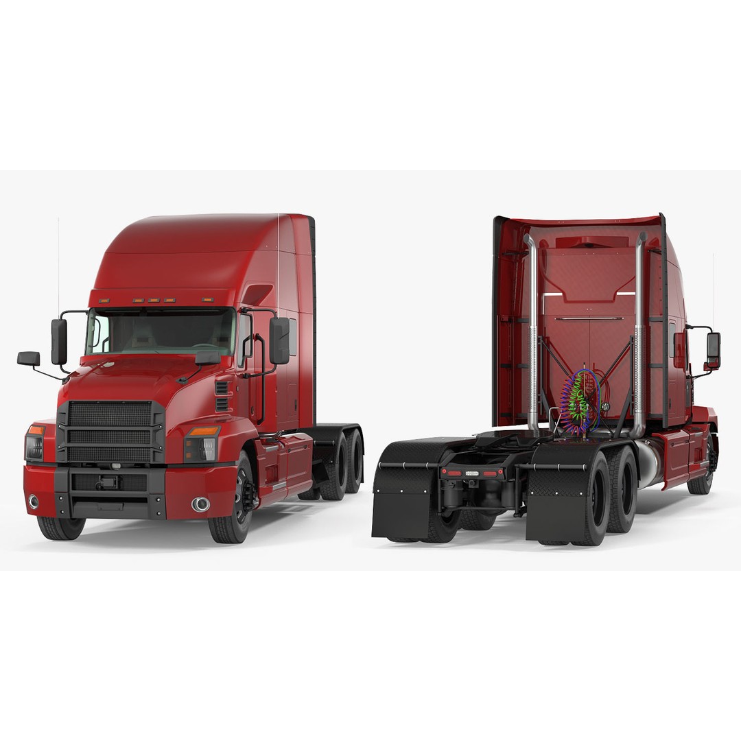 Semi Truck 3D Model – High Poly Rigged Asset with PBR Textures - View 7