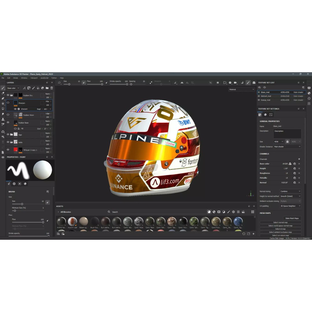 Alpine Helmets 3D Model – Detailed PBR Game Asset, FBX, OBJ - View 17