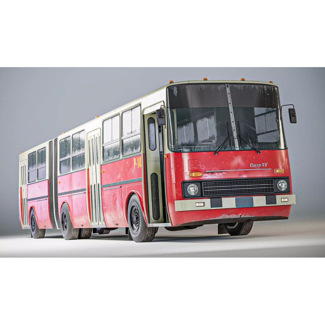 Soviet Bus 3D Model – Low Poly Game Ready Asset, FBX, OBJ - View 2