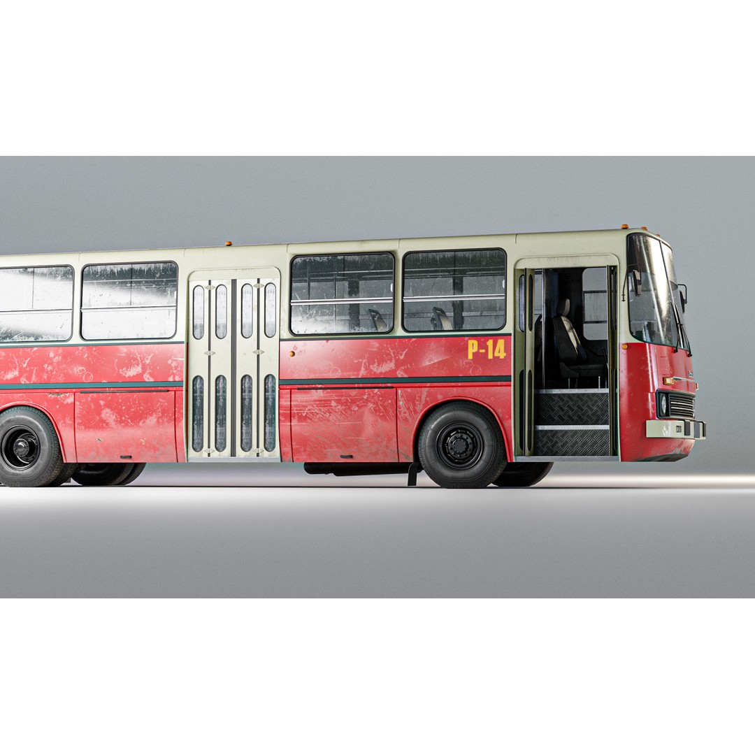 Soviet Bus 3D Model – Low Poly Game Ready Asset, FBX, OBJ - View 3