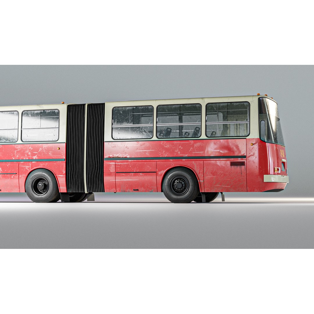 Soviet Bus 3D Model – Low Poly Game Ready Asset, FBX, OBJ - View 5