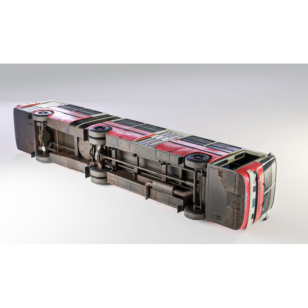 Soviet Bus 3D Model – Low Poly Game Ready Asset, FBX, OBJ - View 6