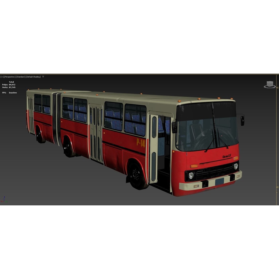 Soviet Bus 3D Model – Low Poly Game Ready Asset, FBX, OBJ - View 9