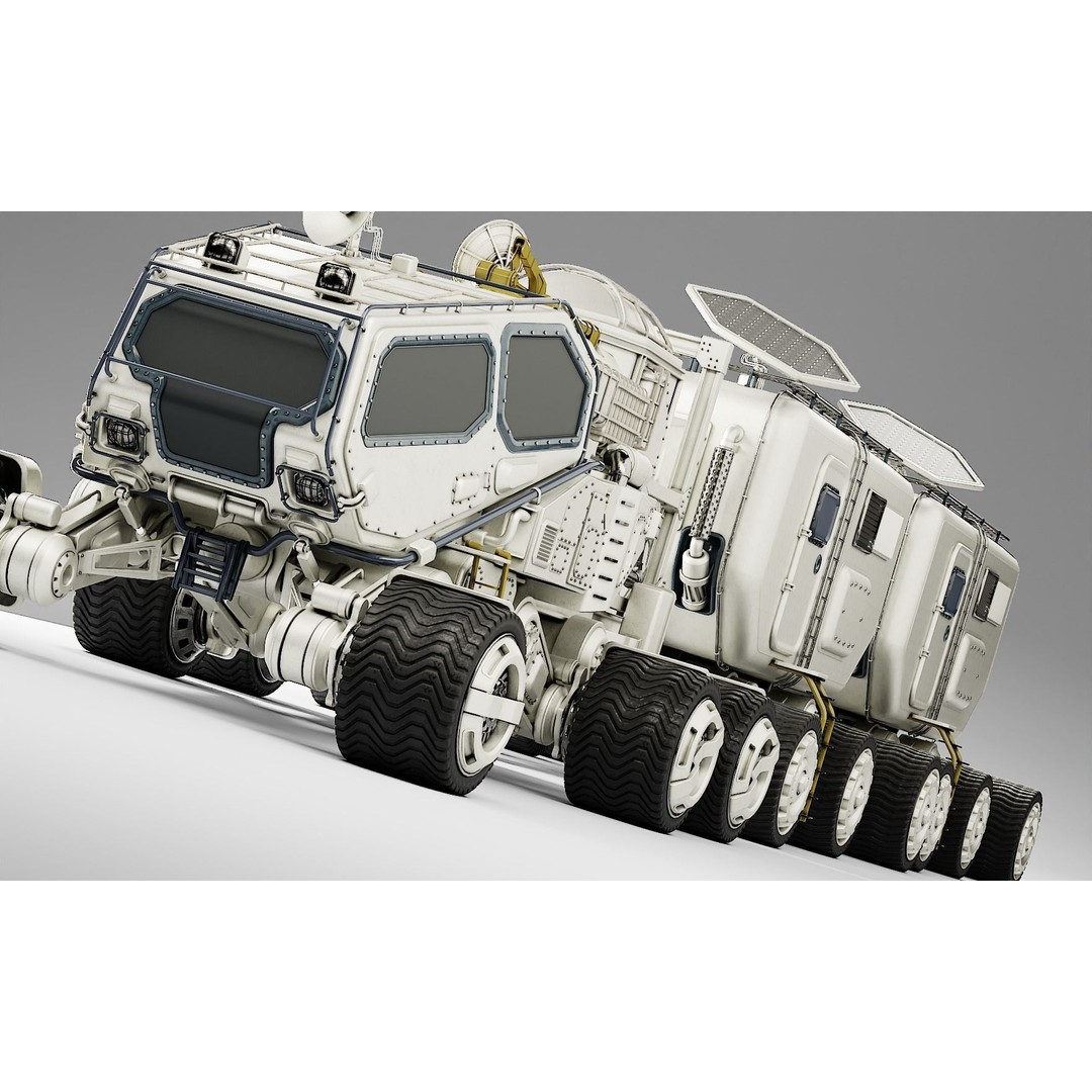 Mars Transport Rover 3D Model – PBR Game Ready Asset, Blender & FBX - View 10