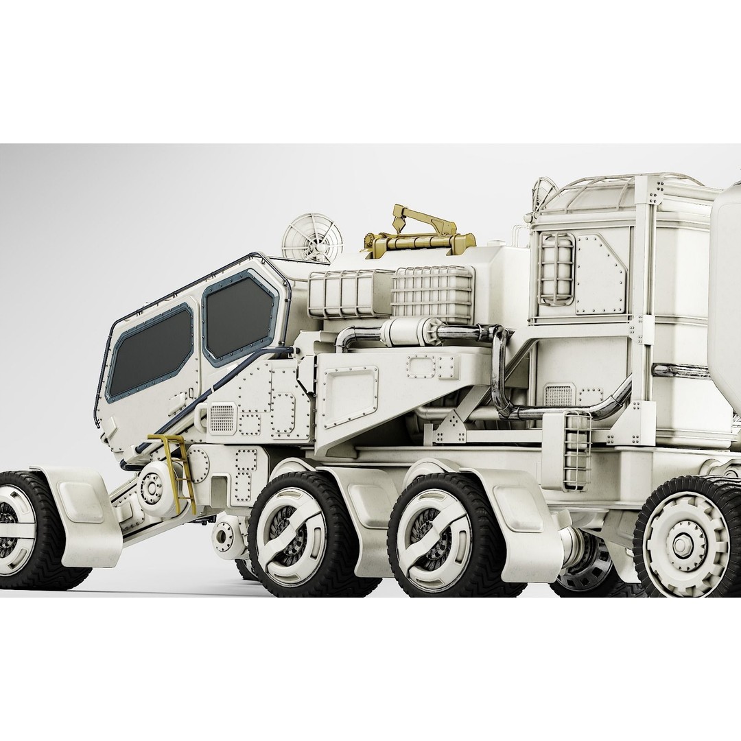 Mars Transport Rover 3D Model – PBR Game Ready Asset, Blender & FBX - View 11