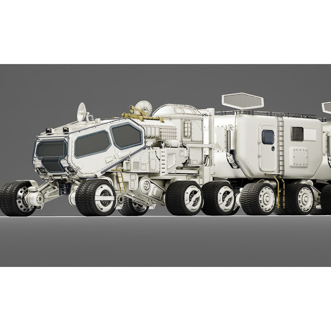 Mars Transport Rover 3D Model – PBR Game Ready Asset, Blender & FBX - View 12