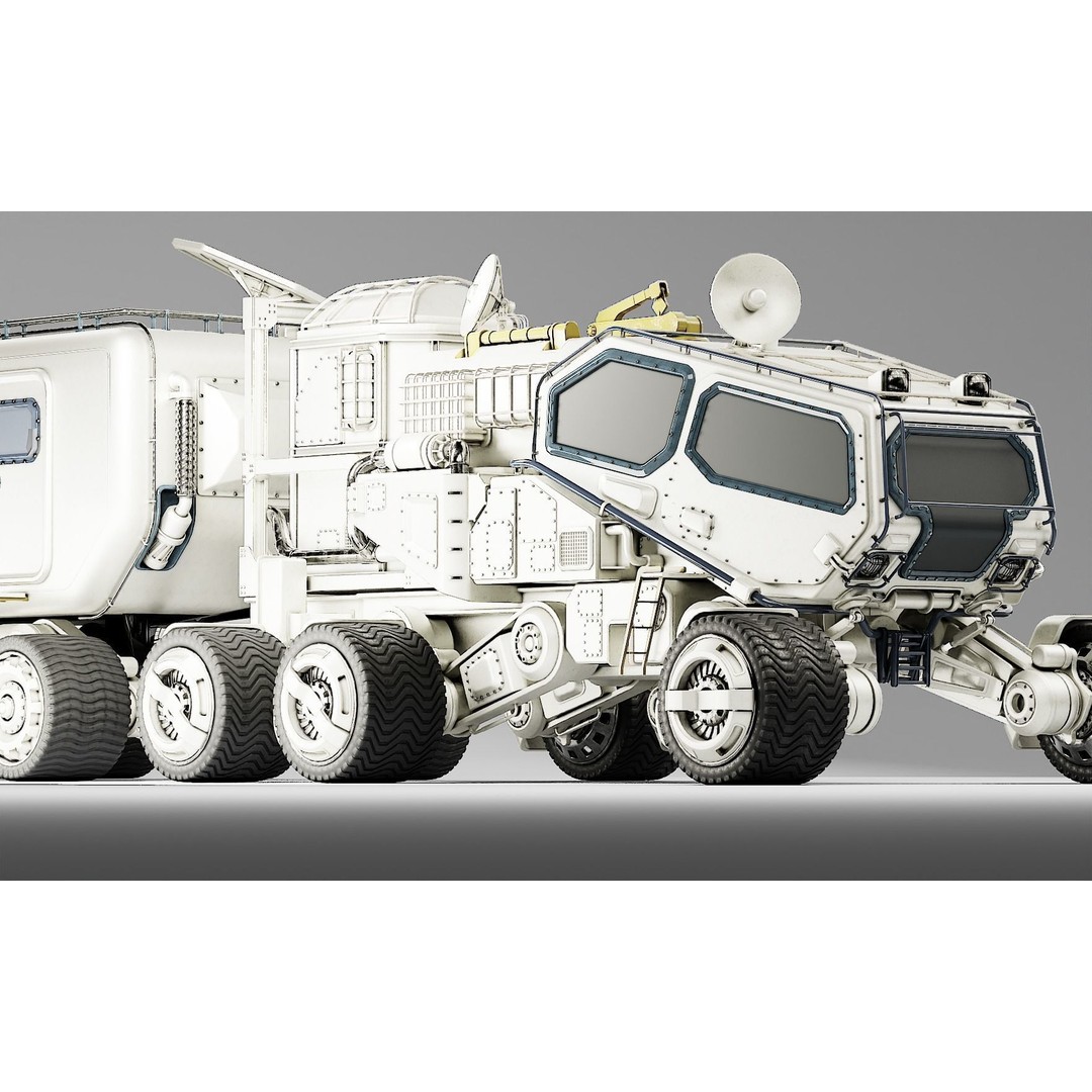 Mars Transport Rover 3D Model – PBR Game Ready Asset, Blender & FBX - View 13