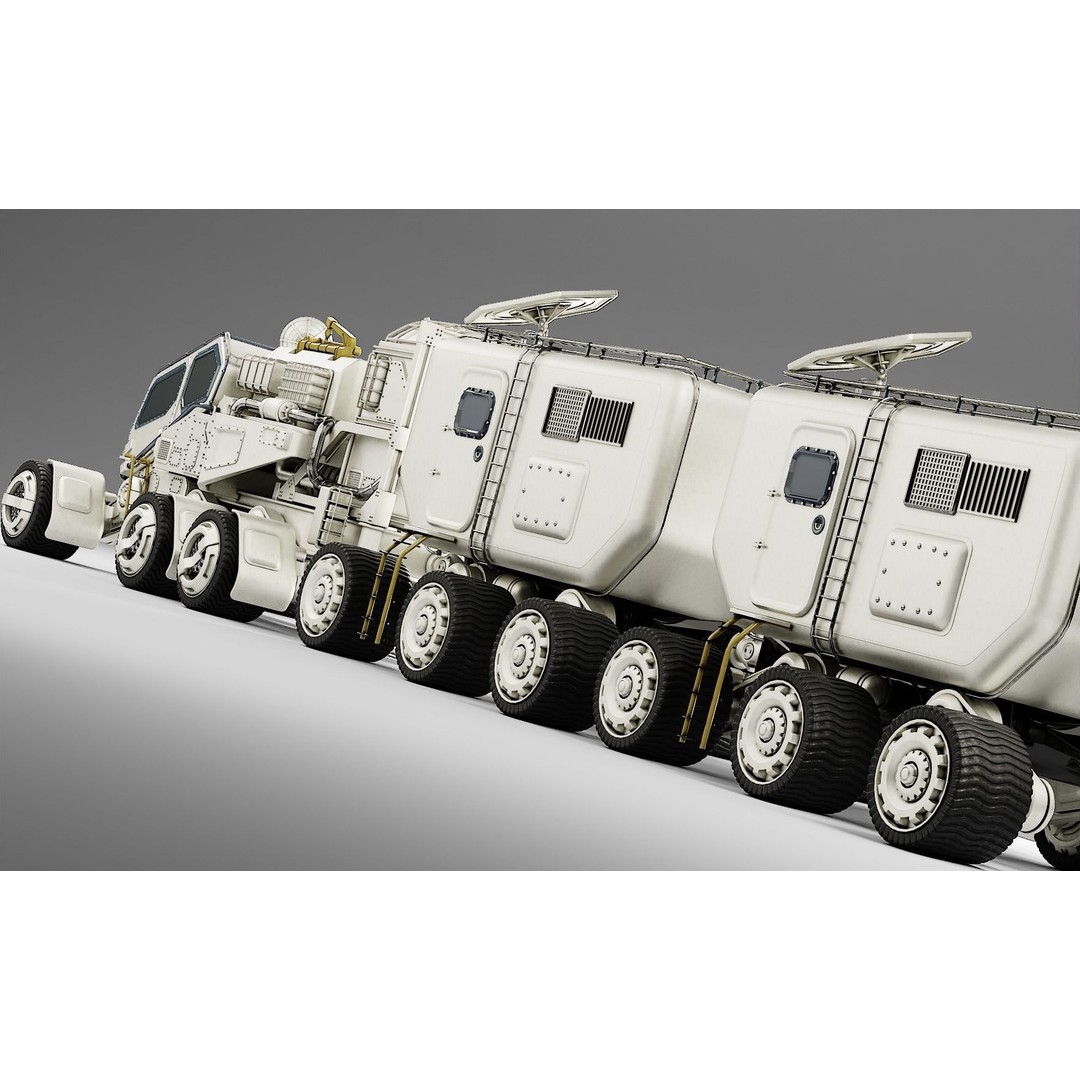 Mars Transport Rover 3D Model – PBR Game Ready Asset, Blender & FBX - View 14