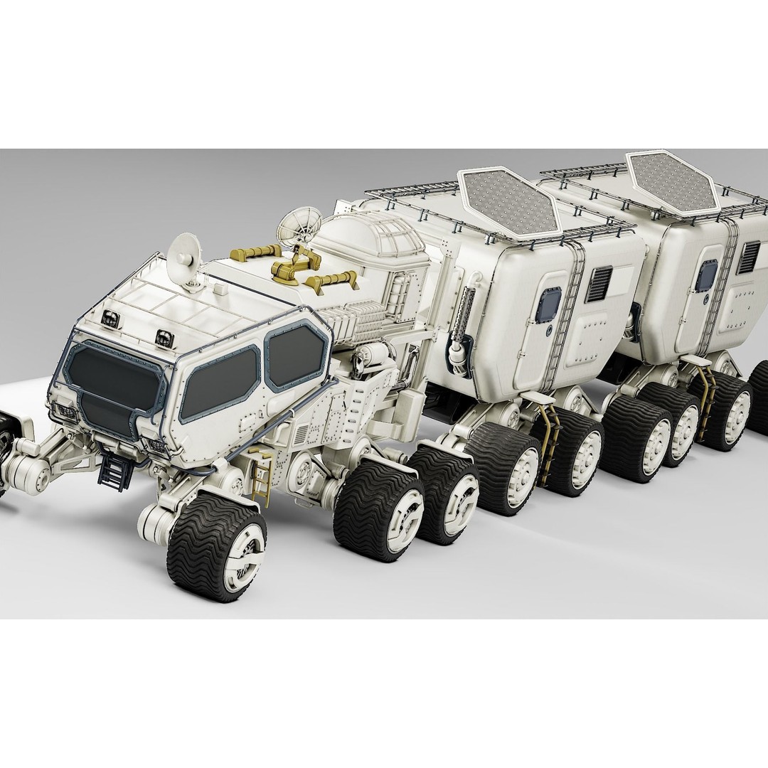Mars Transport Rover 3D Model – PBR Game Ready Asset, Blender & FBX - View 15