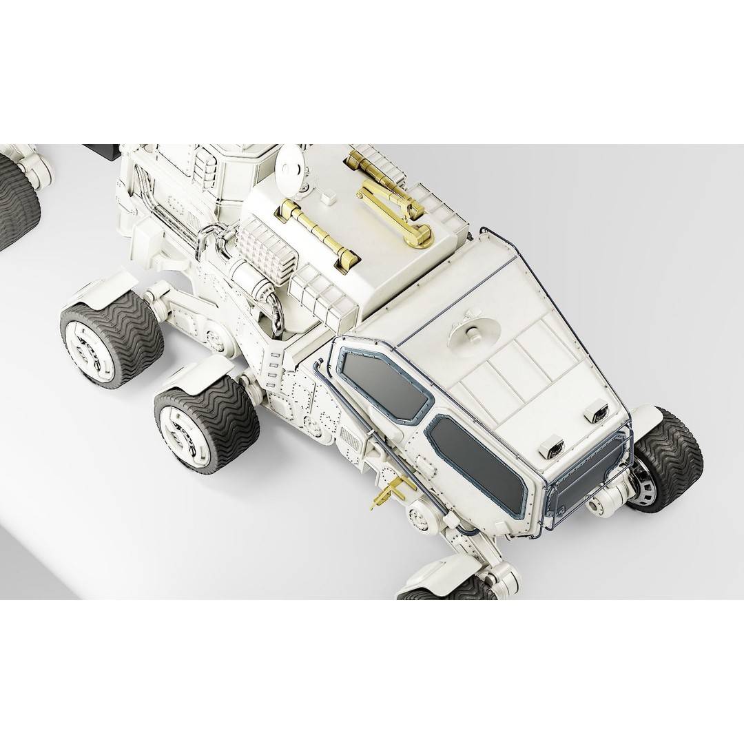 Mars Transport Rover 3D Model – PBR Game Ready Asset, Blender & FBX - View 22