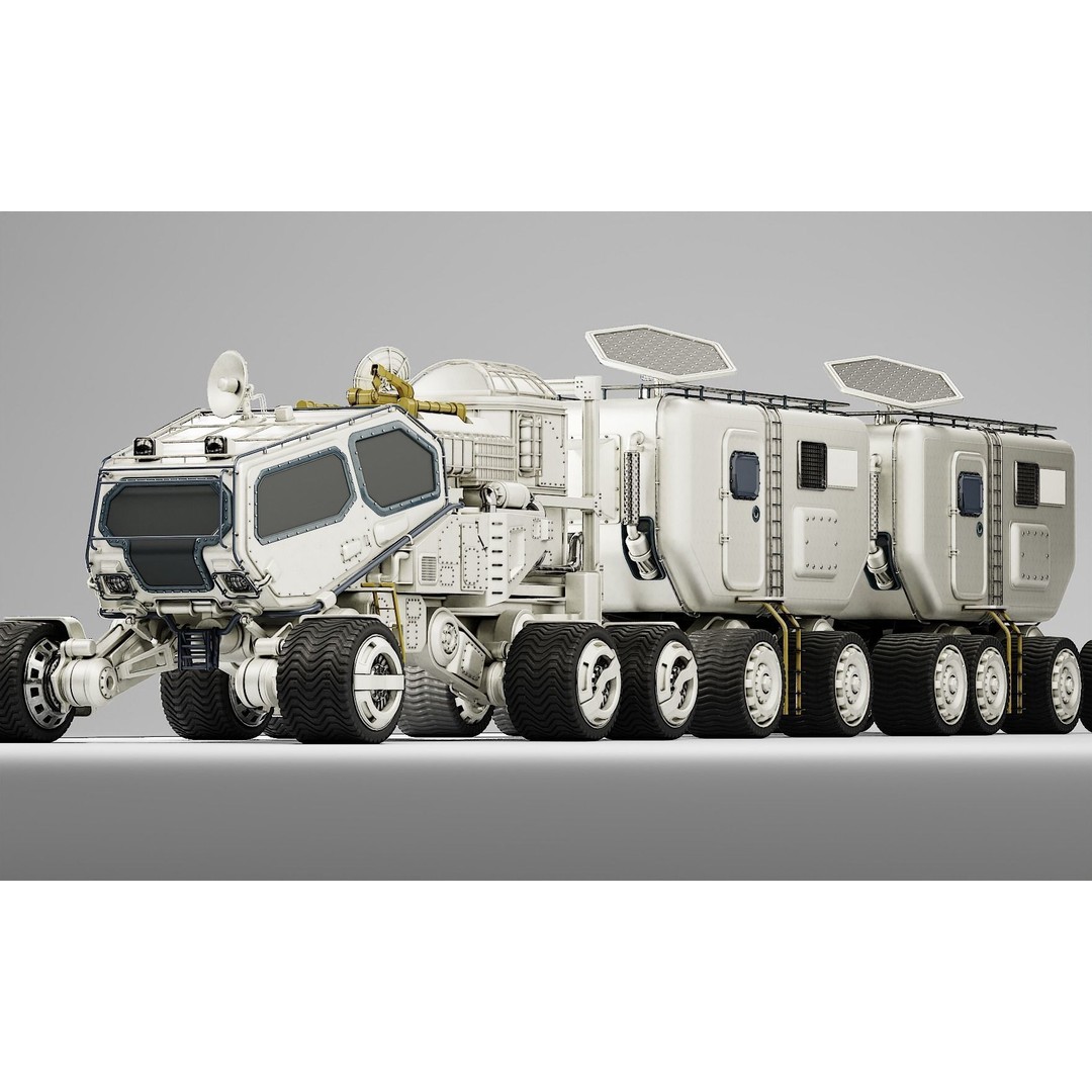 Mars Transport Rover 3D Model – PBR Game Ready Asset, Blender & FBX - View 25