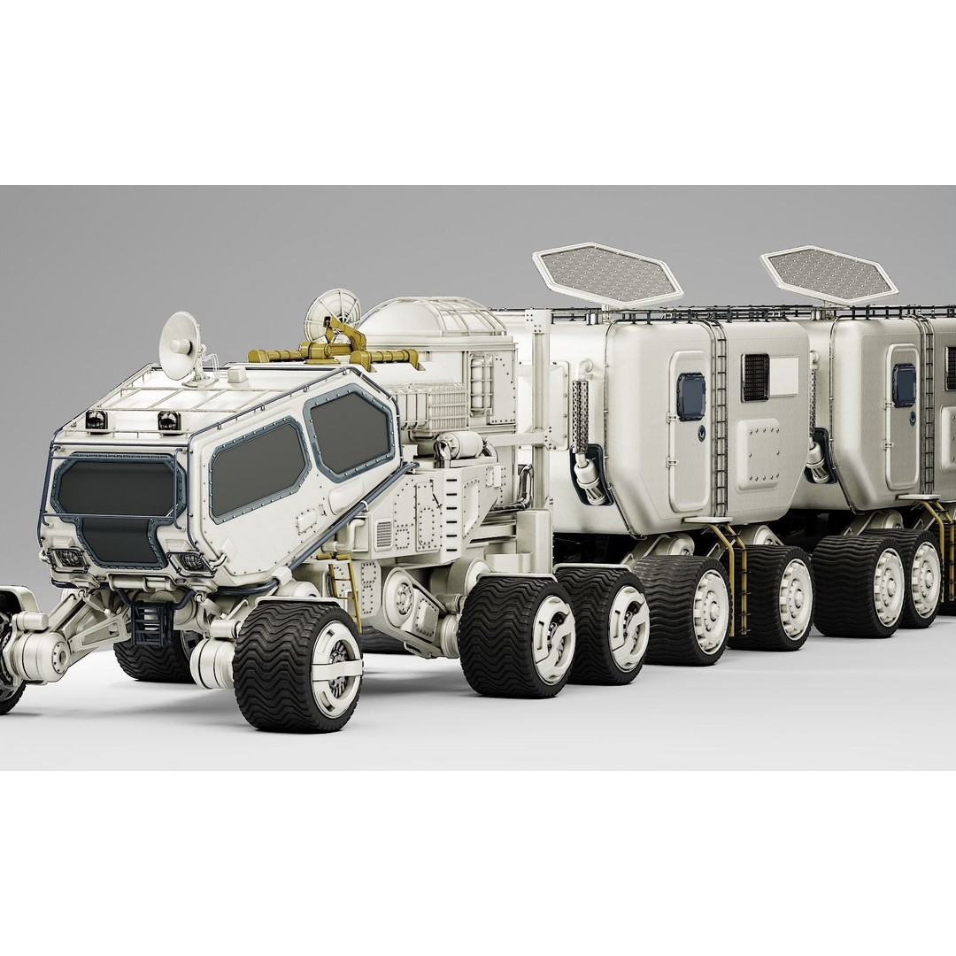 Mars Transport Rover 3D Model – PBR Game Ready Asset, Blender & FBX - View 27