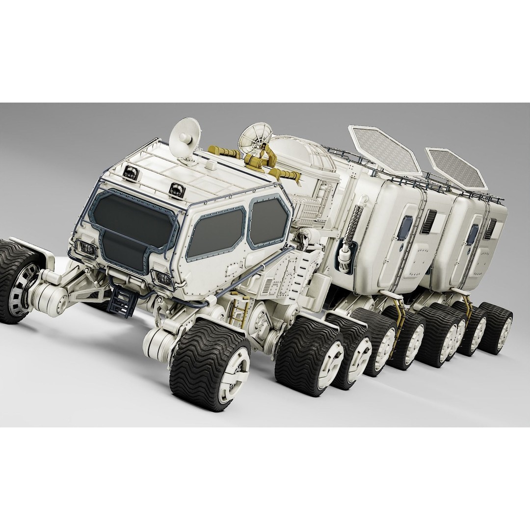 Mars Transport Rover 3D Model – PBR Game Ready Asset, Blender & FBX - View 8