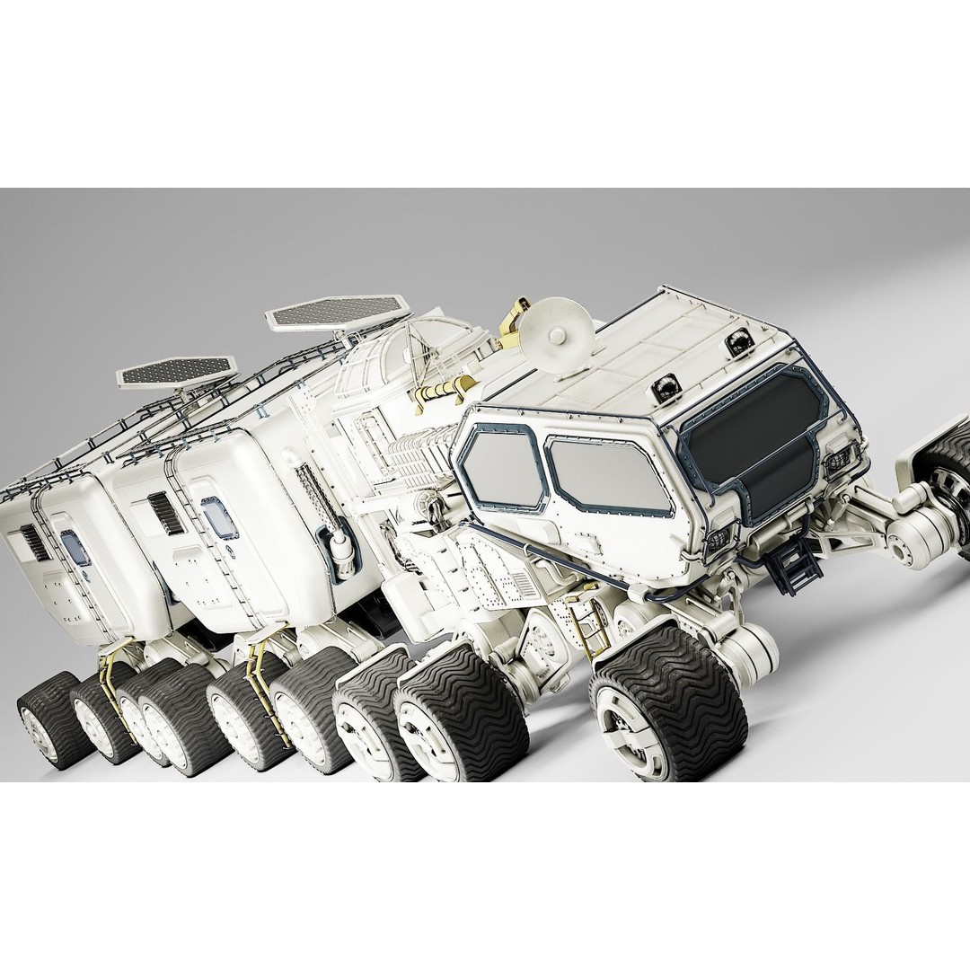 Mars Transport Rover 3D Model – PBR Game Ready Asset, Blender & FBX - View 9