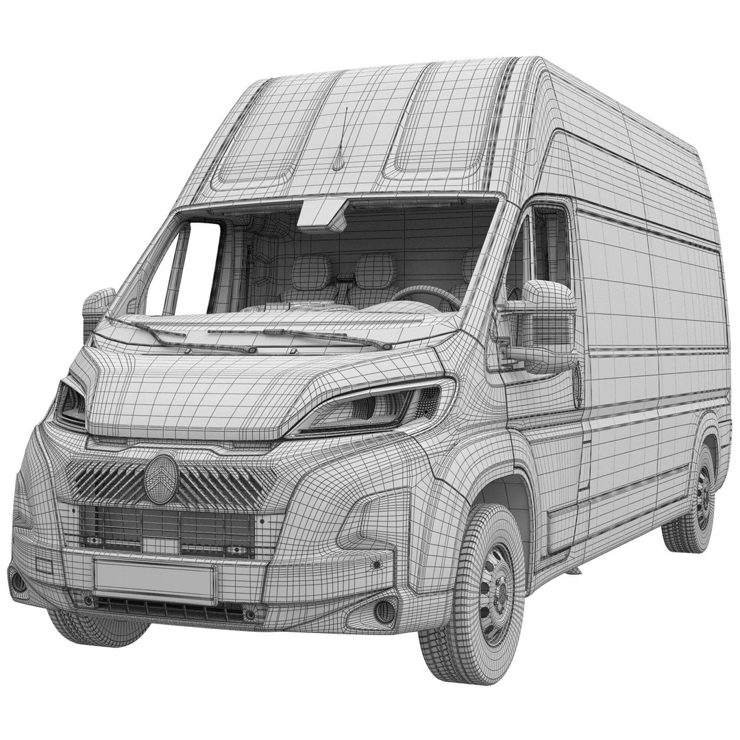 2024 Citroen JUMPER 3D Model – Detailed L3H3 Van, FBX, OBJ - View 18