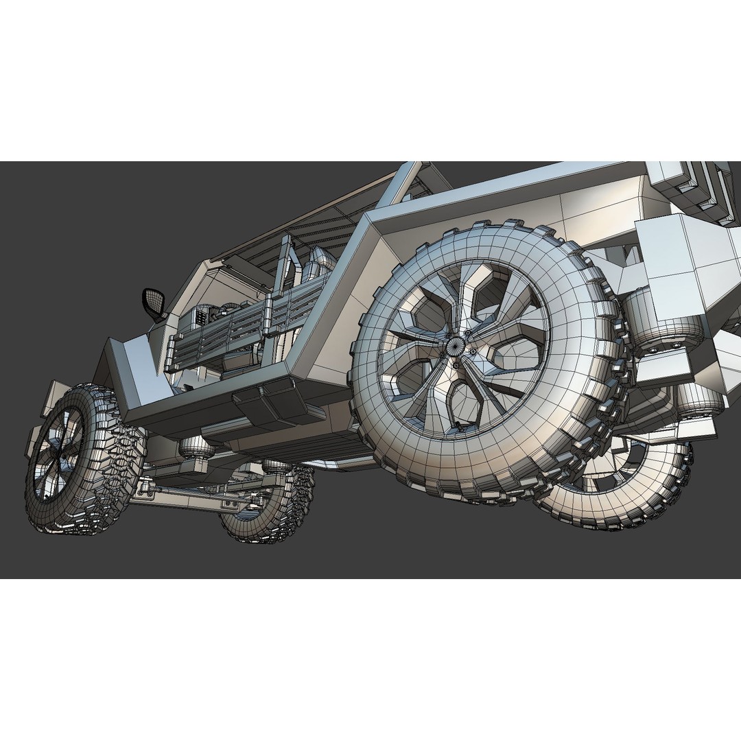 WildTruck 3D Model – Off-Road Vehicle Concept, Game Ready, Blender - View 13