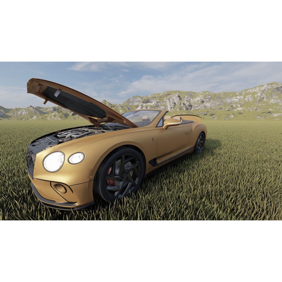 Bentley Continental GT Convertible 3D Model – Luxury Vehicle, FBX, OBJ, PBR - View 10