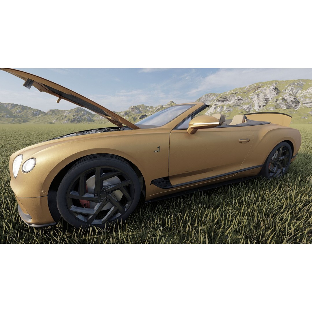 Bentley Continental GT Convertible 3D Model – Luxury Vehicle, FBX, OBJ, PBR - View 11