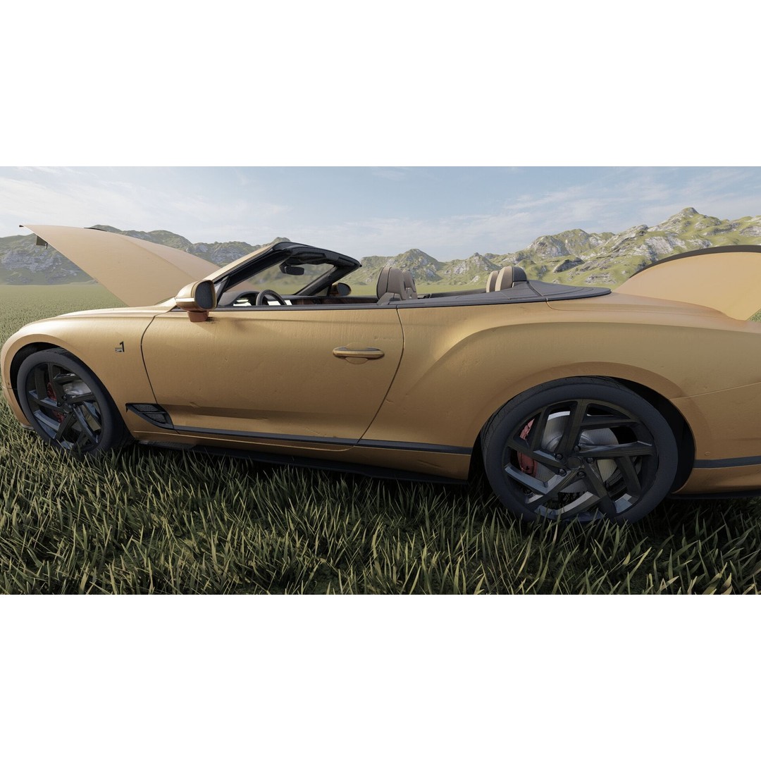 Bentley Continental GT Convertible 3D Model – Luxury Vehicle, FBX, OBJ, PBR - View 12
