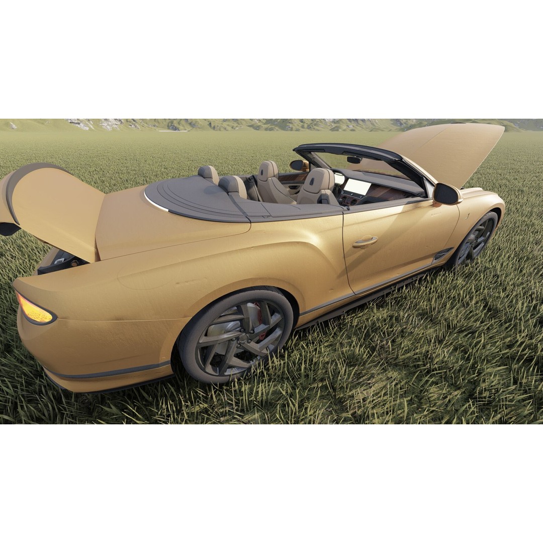 Bentley Continental GT Convertible 3D Model – Luxury Vehicle, FBX, OBJ, PBR - View 16