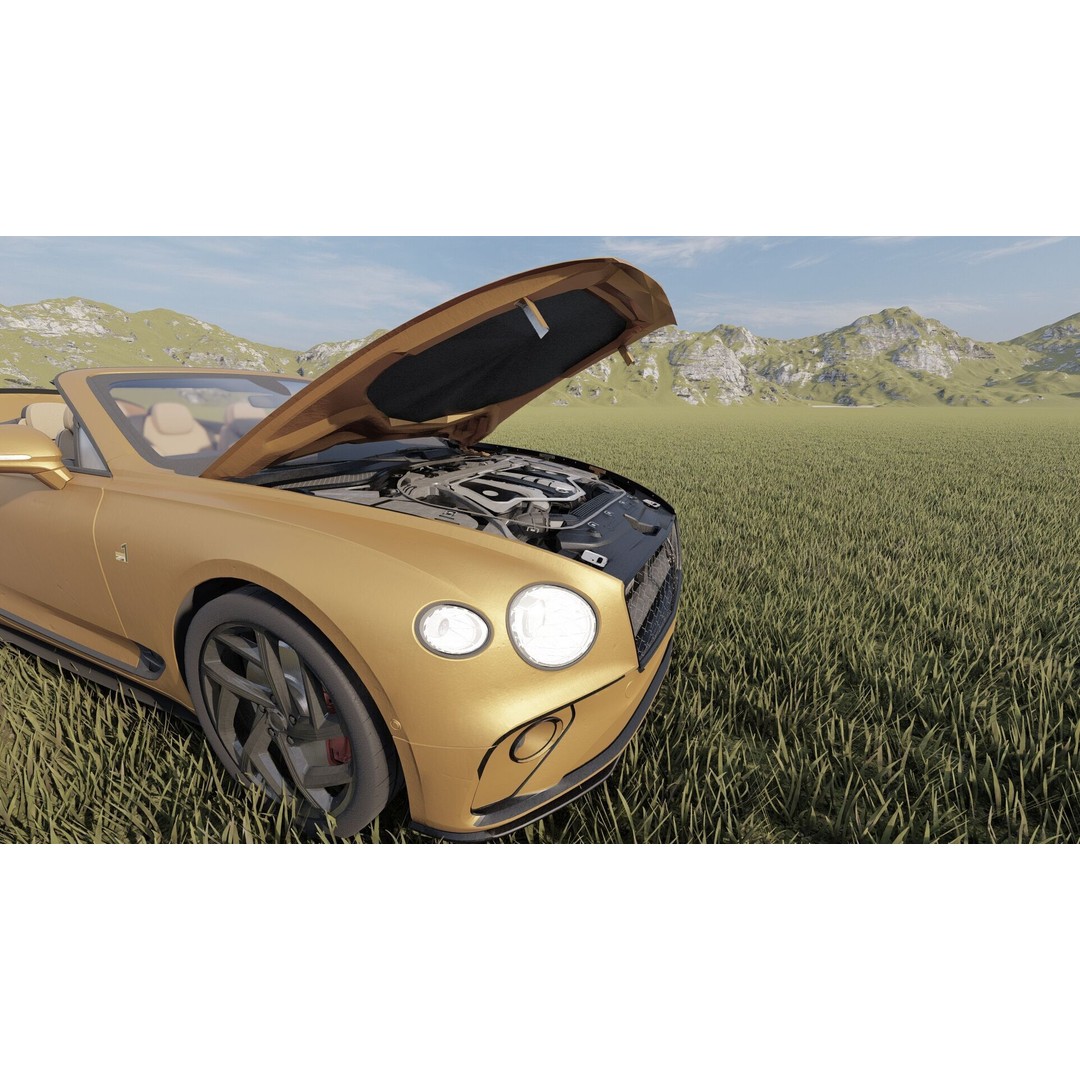 Bentley Continental GT Convertible 3D Model – Luxury Vehicle, FBX, OBJ, PBR - View 17