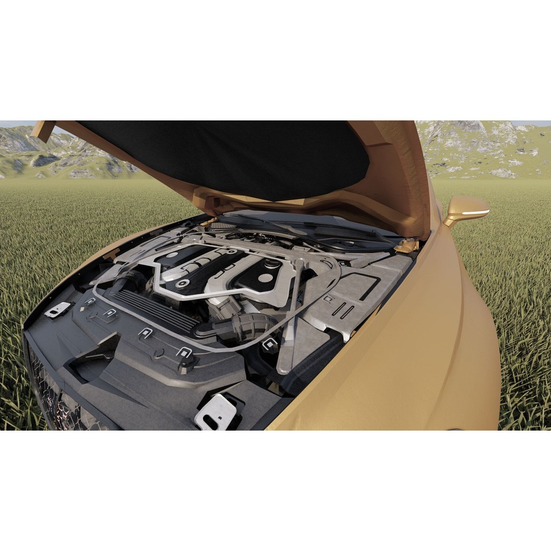 Bentley Continental GT Convertible 3D Model – Luxury Vehicle, FBX, OBJ, PBR - View 19