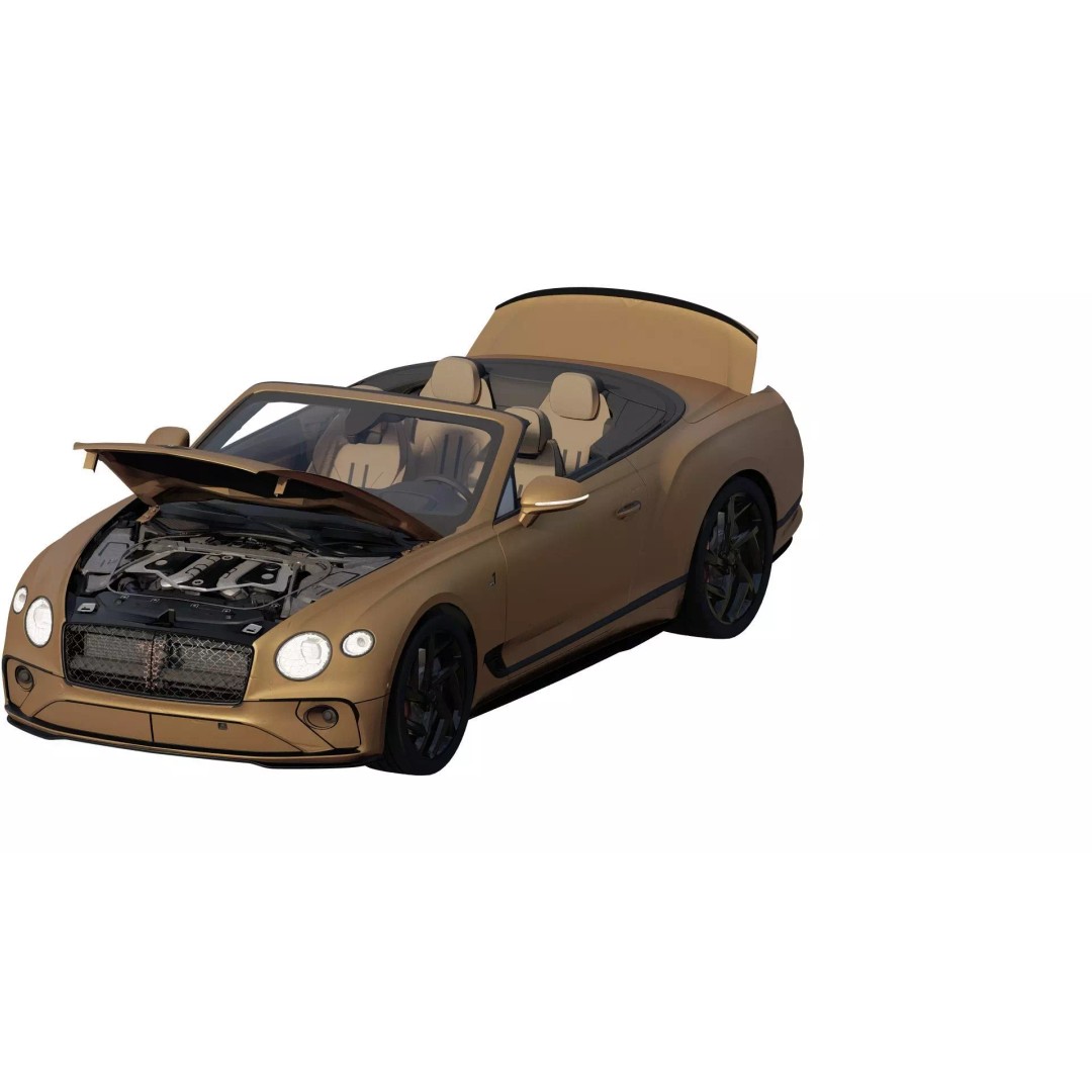 Bentley Continental GT Convertible 3D Model – Luxury Vehicle, FBX, OBJ, PBR - View 2