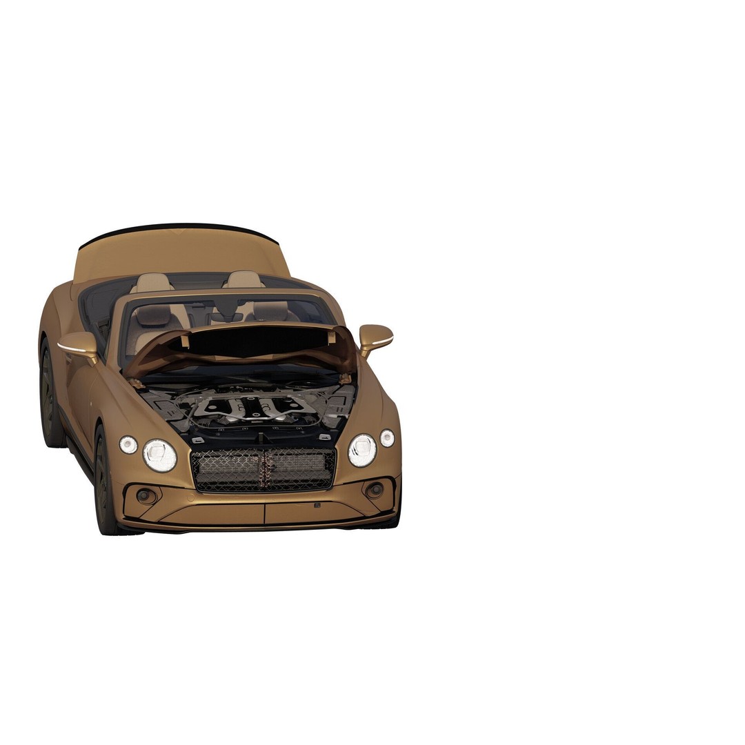Bentley Continental GT Convertible 3D Model – Luxury Vehicle, FBX, OBJ, PBR - View 3
