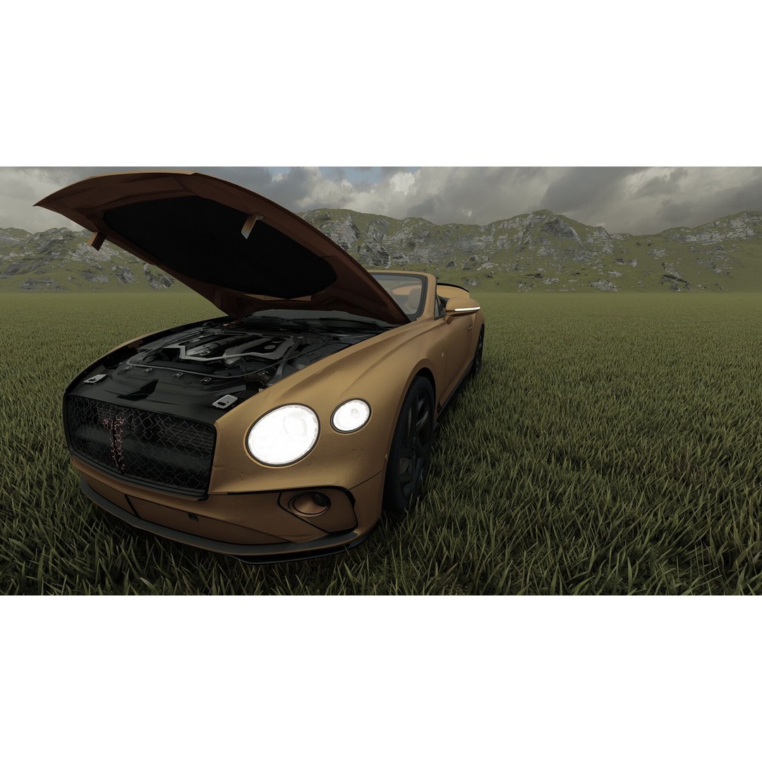 Bentley Continental GT Convertible 3D Model – Luxury Vehicle, FBX, OBJ, PBR - View 31