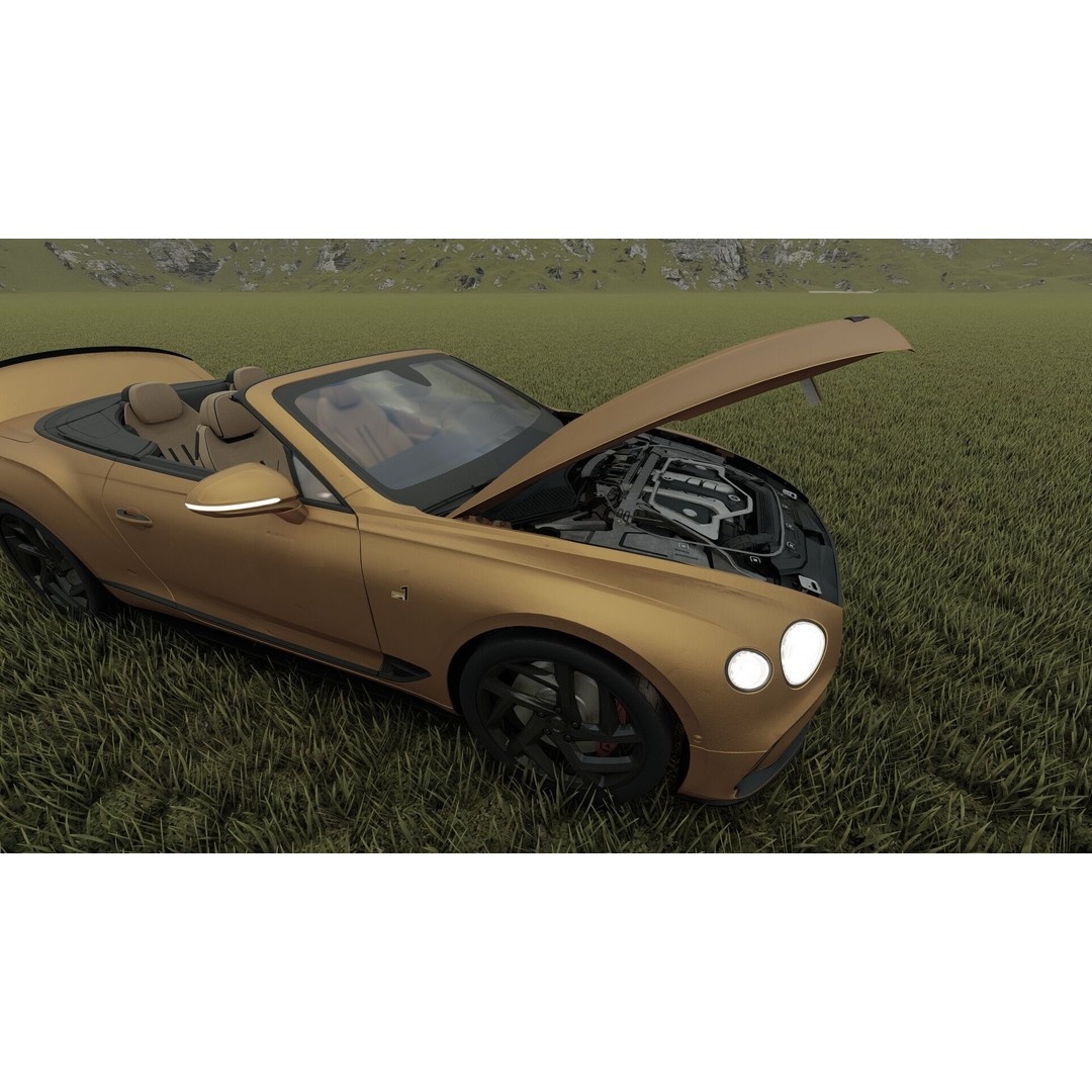 Bentley Continental GT Convertible 3D Model – Luxury Vehicle, FBX, OBJ, PBR - View 33
