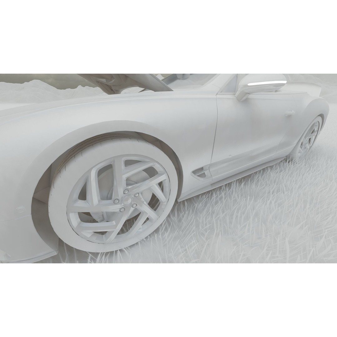 Bentley Continental GT Convertible 3D Model – Luxury Vehicle, FBX, OBJ, PBR - View 37