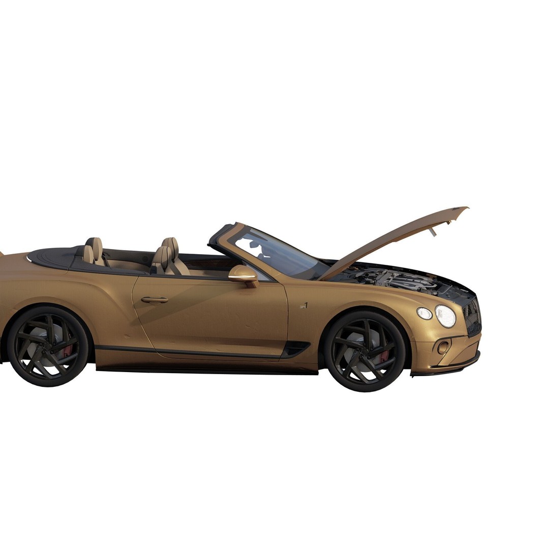 Bentley Continental GT Convertible 3D Model – Luxury Vehicle, FBX, OBJ, PBR - View 4