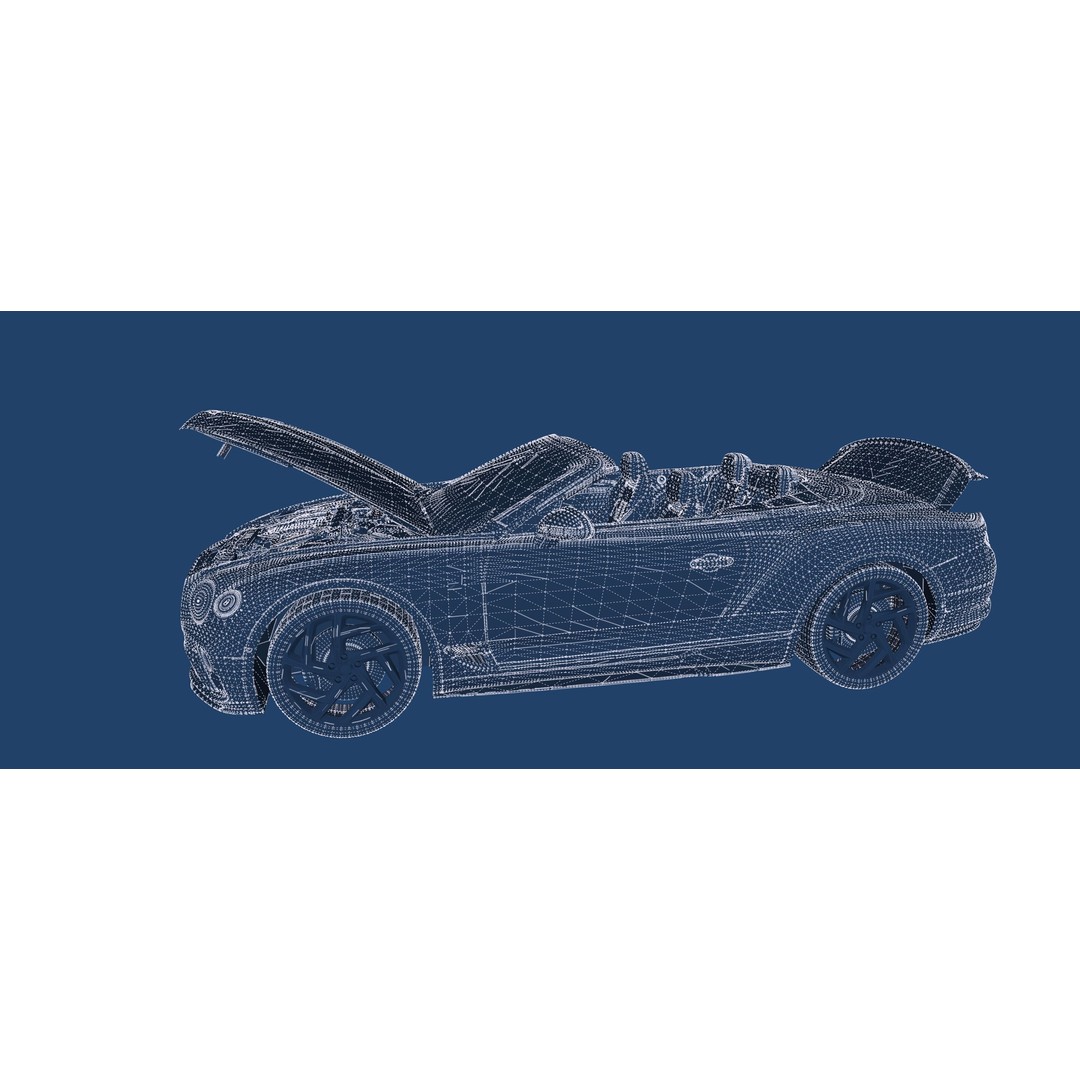 Bentley Continental GT Convertible 3D Model – Luxury Vehicle, FBX, OBJ, PBR - View 47