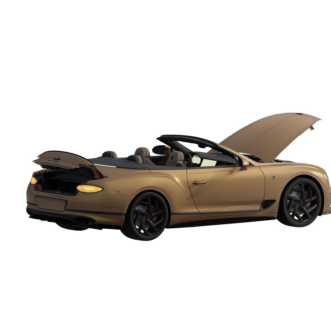 Bentley Continental GT Convertible 3D Model – Luxury Vehicle, FBX, OBJ, PBR - View 5