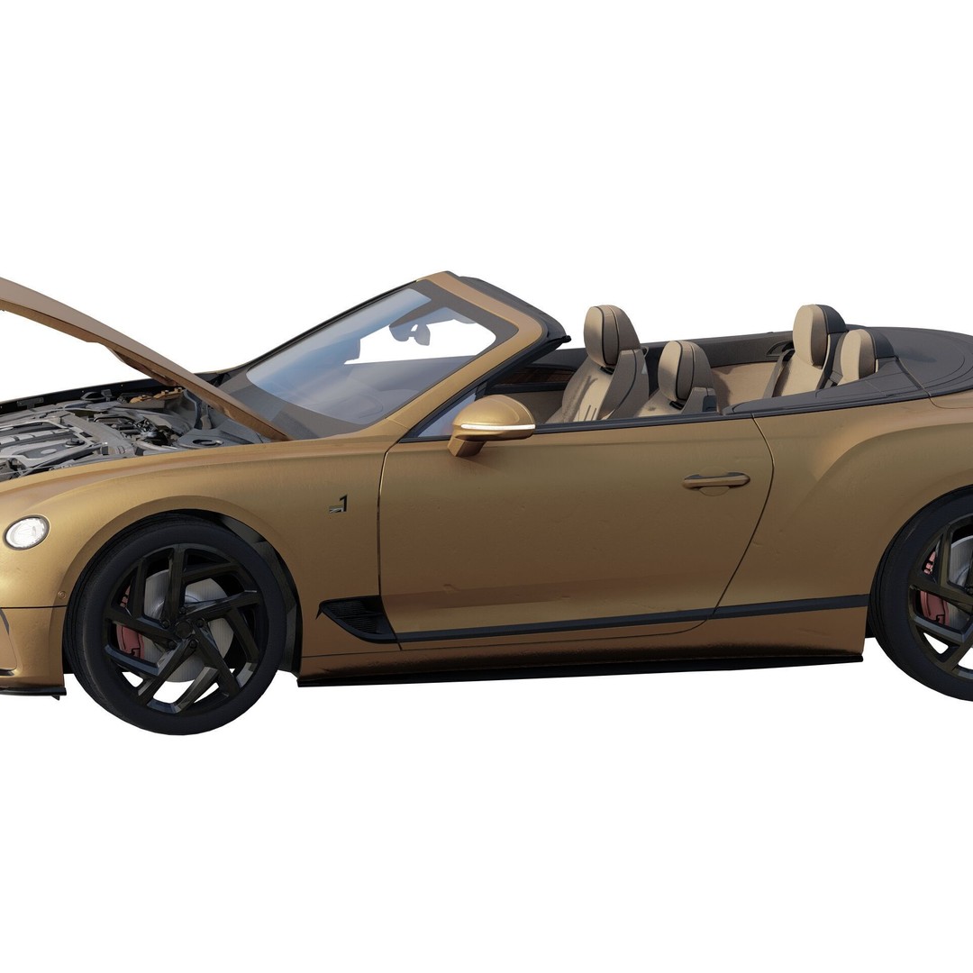 Bentley Continental GT Convertible 3D Model – Luxury Vehicle, FBX, OBJ, PBR - View 8