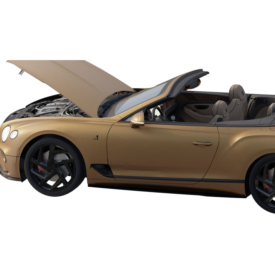 Bentley Continental GT Convertible 3D Model – Luxury Vehicle, FBX, OBJ, PBR - View 9
