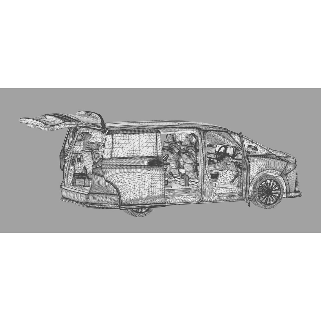 Lexus LM 2023 Modellista Bodykit 3D Model – High Poly Exterior, FBX, OBJ - View 59