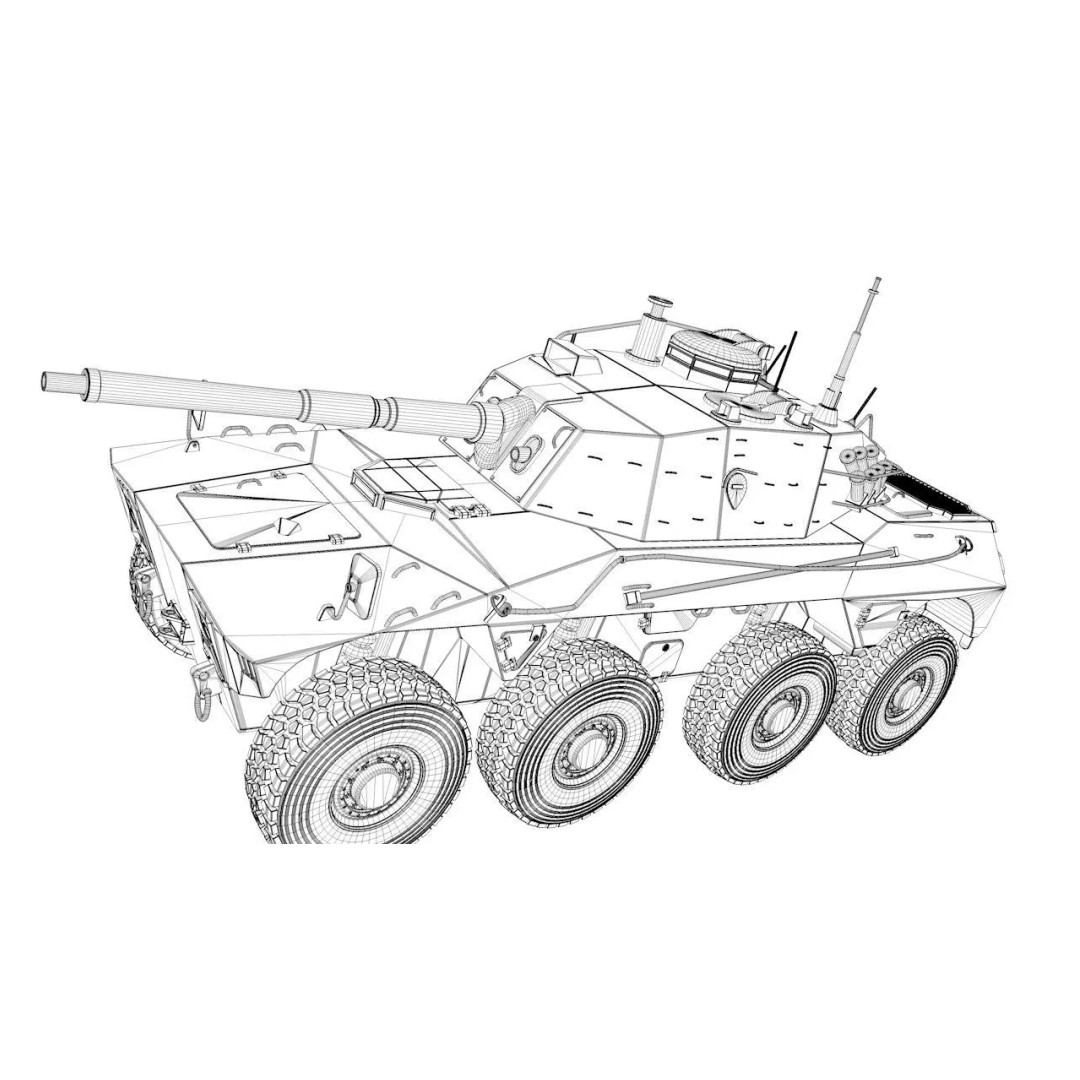 Rooikat 3D Model – High Poly Military Vehicle for Games, FBX, Blender - View 10