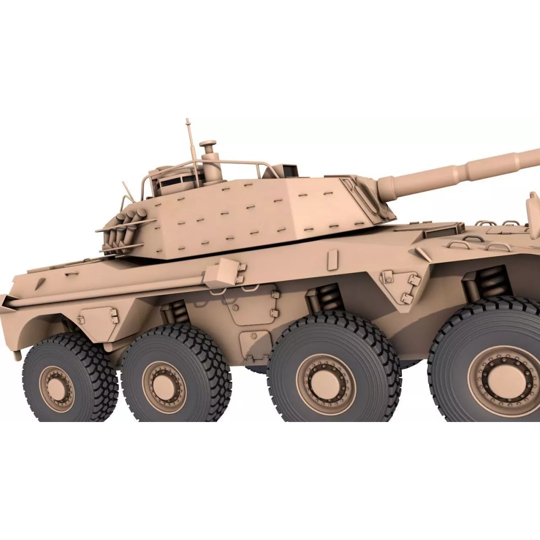 Rooikat 3D Model – High Poly Military Vehicle for Games, FBX, Blender - View 6