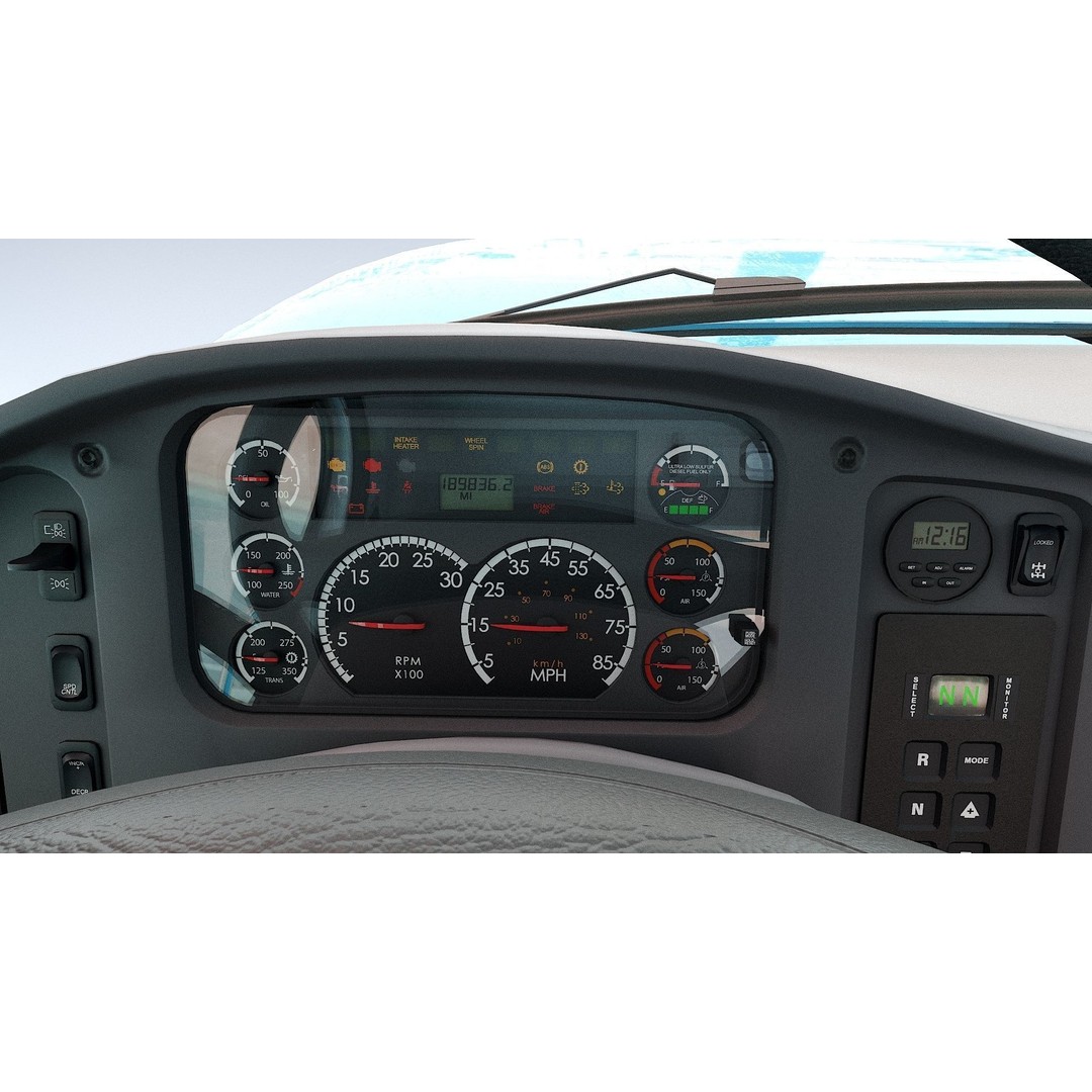 Freightliner M2 106 Day Cab 3D Model – Low Poly PBR Truck Asset - View 19