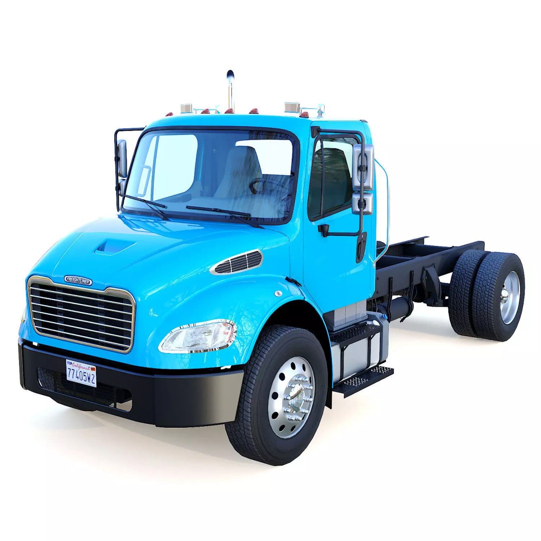 Freightliner M2 106 Day Cab 3D Model – Low Poly PBR Truck Asset - View 2