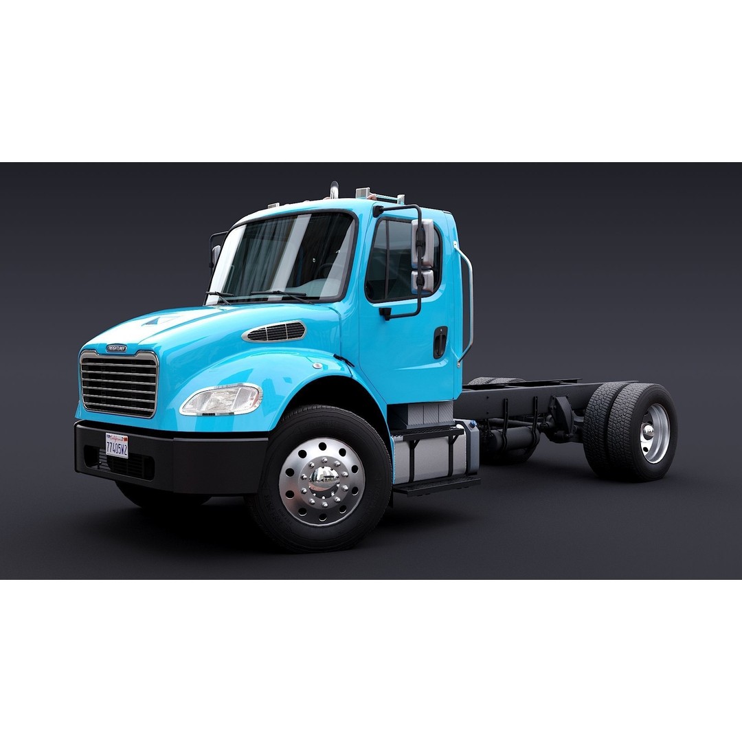 Freightliner M2 106 Day Cab 3D Model – Low Poly PBR Truck Asset - View 3