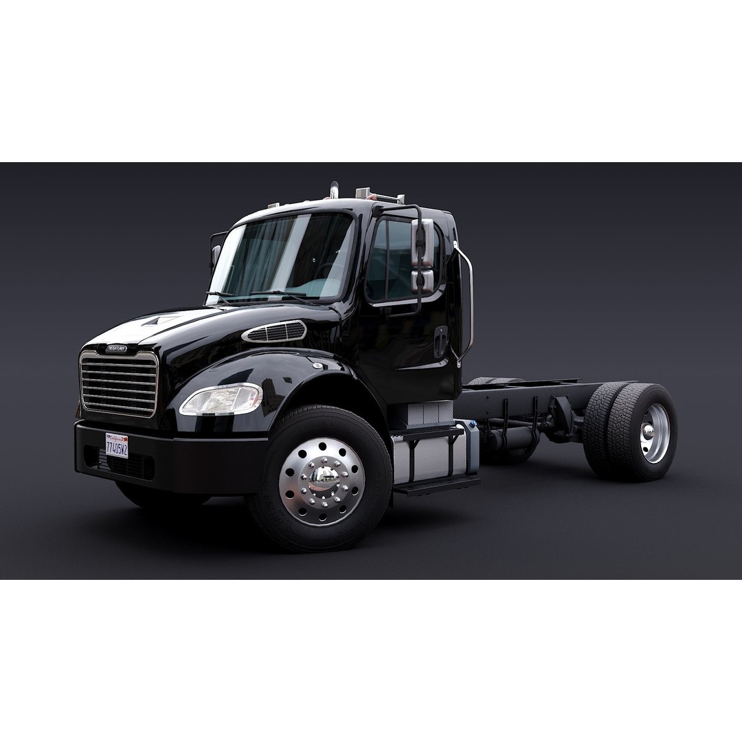 Freightliner M2 106 Day Cab 3D Model – Low Poly PBR Truck Asset - View 34