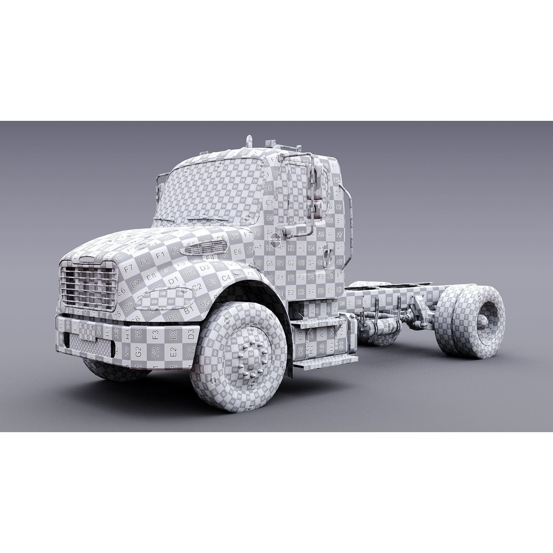 Freightliner M2 106 Day Cab 3D Model – Low Poly PBR Truck Asset - View 39